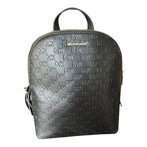 Michael Kors Black and Gold Logo Backpack